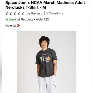 Champion Black Tee with Red & Blue Logo